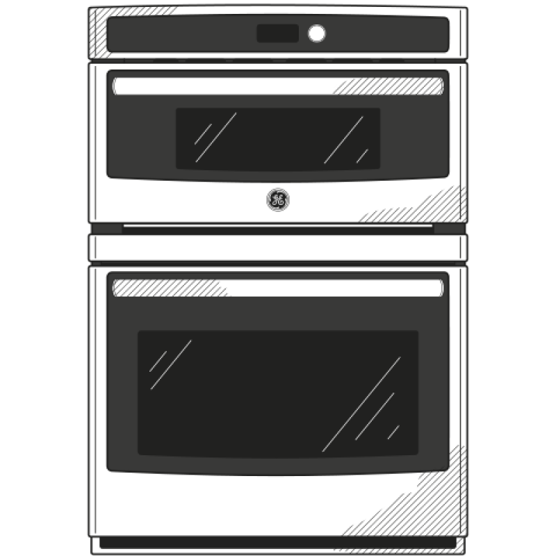 GE  30" Combination Double Wall Oven - Stainless Steel (JT3800SHSS)