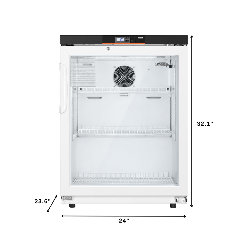 24 in. 4.5 cu. ft. Countertop Medical Pharmacy Refrigerator With Multi-Level Emergency Alarms in White, UL Listed