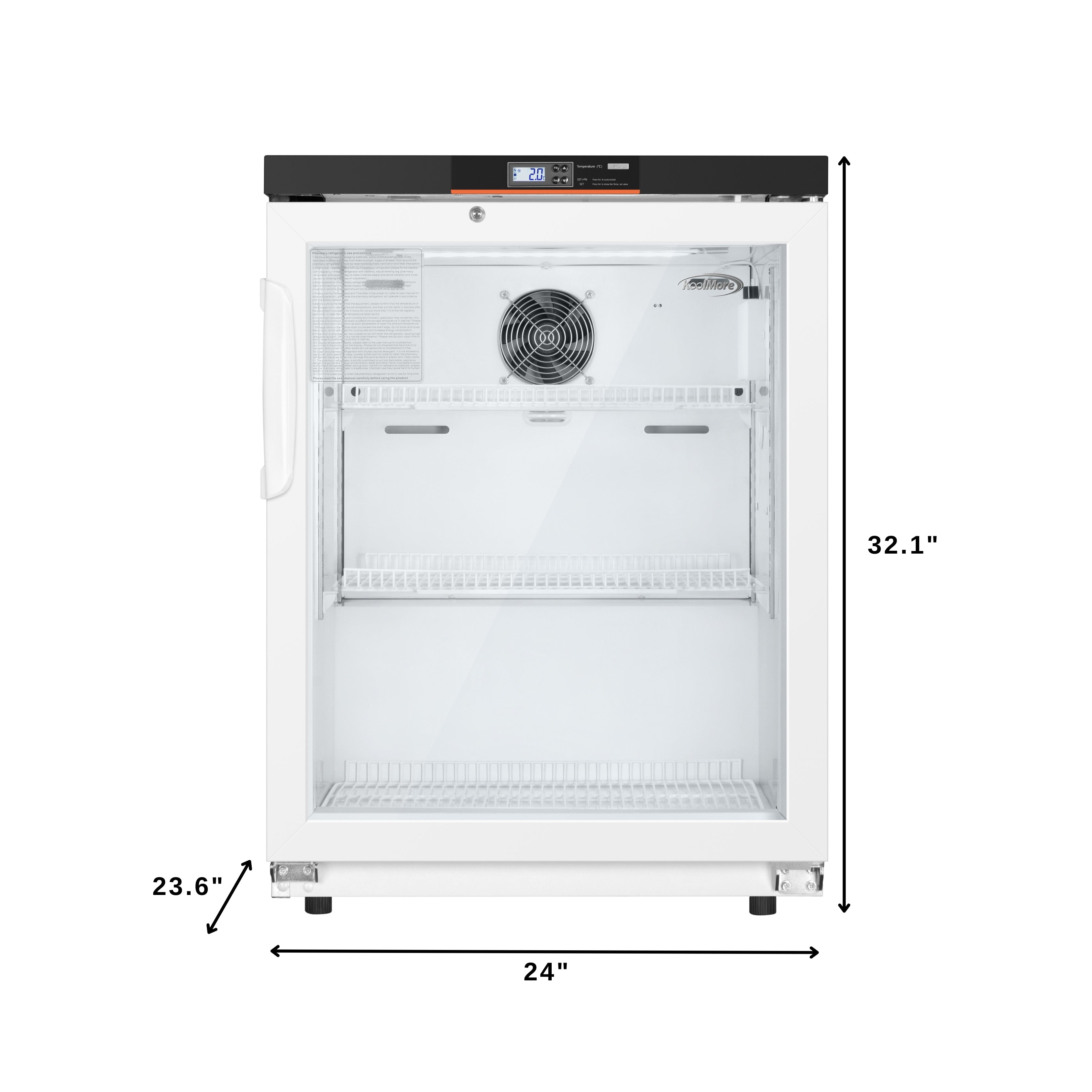 24 in. 4.5 cu. ft. Countertop Medical Pharmacy Refrigerator With Multi-Level Emergency Alarms in White, UL Listed