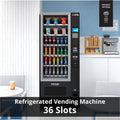 Refrigerated Snack and Drink Vending Machine with 36 Slots with Bill and Coin Acceptor in Black