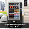 Refrigerated Snack and Drink Vending Machine with 60 Slots and Coin/Bill Acceptor in Black
