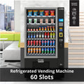 Refrigerated Snack and Drink Vending Machine with 60 Slots, Credit Card Reader and Coin/Bill Acceptor in Black