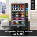 Refrigerated Snack and Drink Vending Machine with 60 Slots, Bill Acceptor and Credit Card Reader in Black