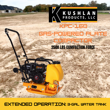Kushlan KPC160L Plate Compactor 2500 lbs Compaction 5.5 HP Loncin G160F Engine New