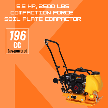 Kushlan KPC160L Plate Compactor 2500 lbs Compaction 5.5 HP Loncin G160F Engine New