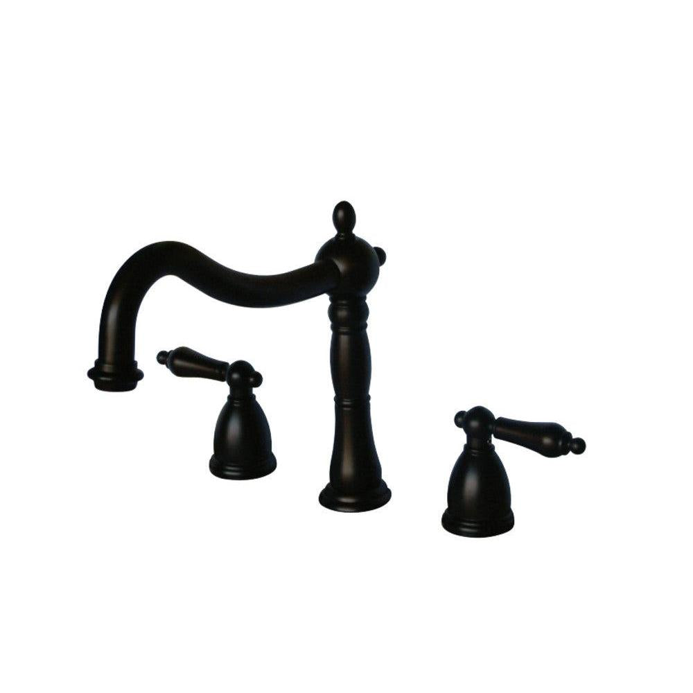 Kingston Brass Heritage Two-Handle 3-Hole Deck Mount Roman Tub Faucet (KS134) main image.