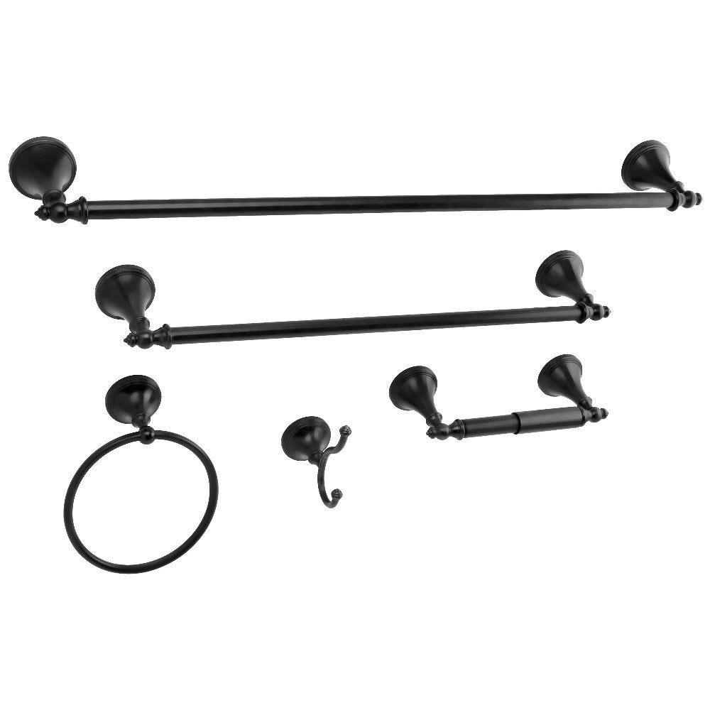 Kingston Brass Naples 5-Piece Bathroom Accessory Set Matte Black