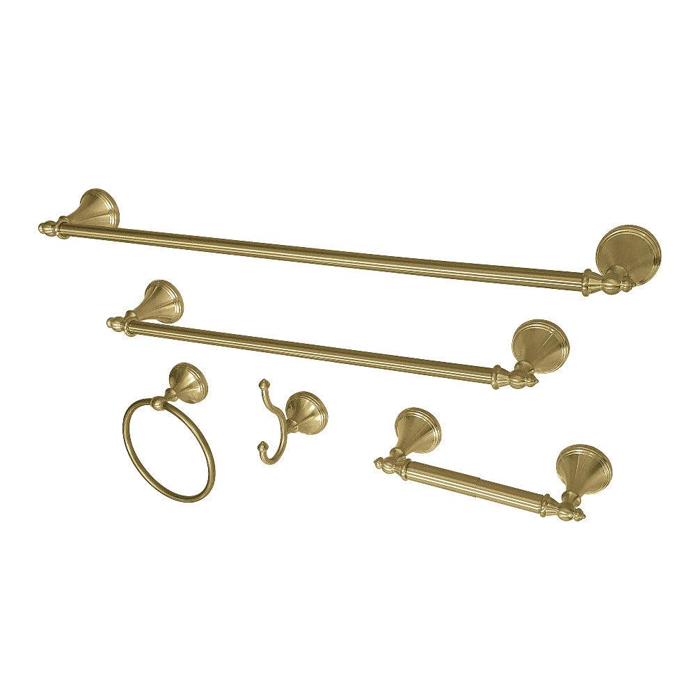 Kingston Brass Naples 5-Piece Bathroom Accessory Set Brushed Brass