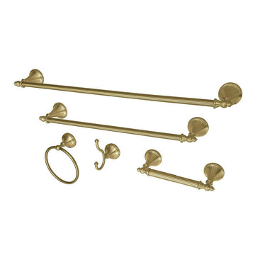 Kingston Brass Naples 5-Piece Bathroom Accessory Set Brushed Brass