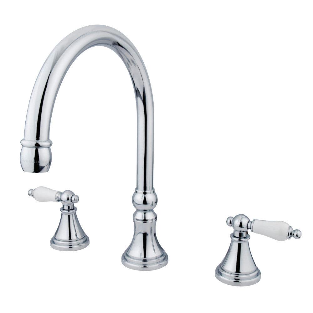Kingston Brass Two-Handle 3-Hole Deck Mount Roman Tub Faucet (KS23) main image.