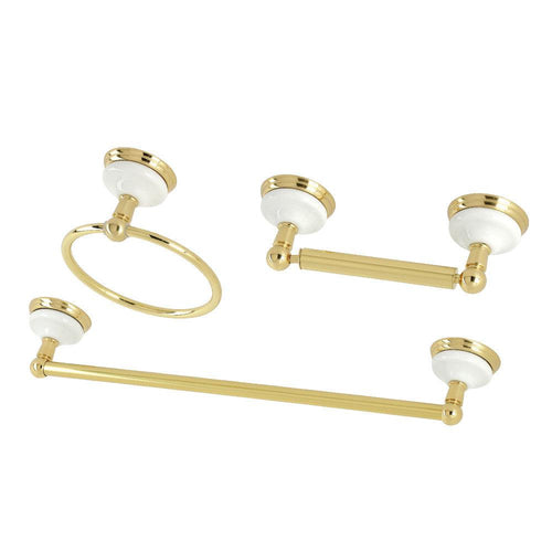 Kingston Brass Victorian 3-Piece Bathroom Hardware Set in Polished Brass