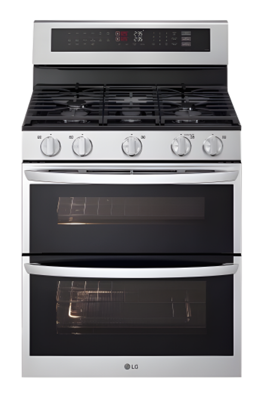 LG  6.9 Cu. Ft. Smart Gas Double Oven Freestanding Range With Probake Convection®, Air Fry & Air Sous Vide - Stainless Steel (LDGL6924S)