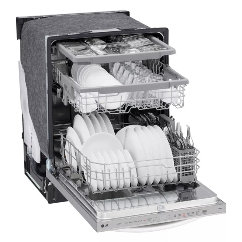 LG  24 Inch Quadwash® Top Control Dishwasher - Stainless Steel - Print Proof Stainless Steel (LDTH5554S)