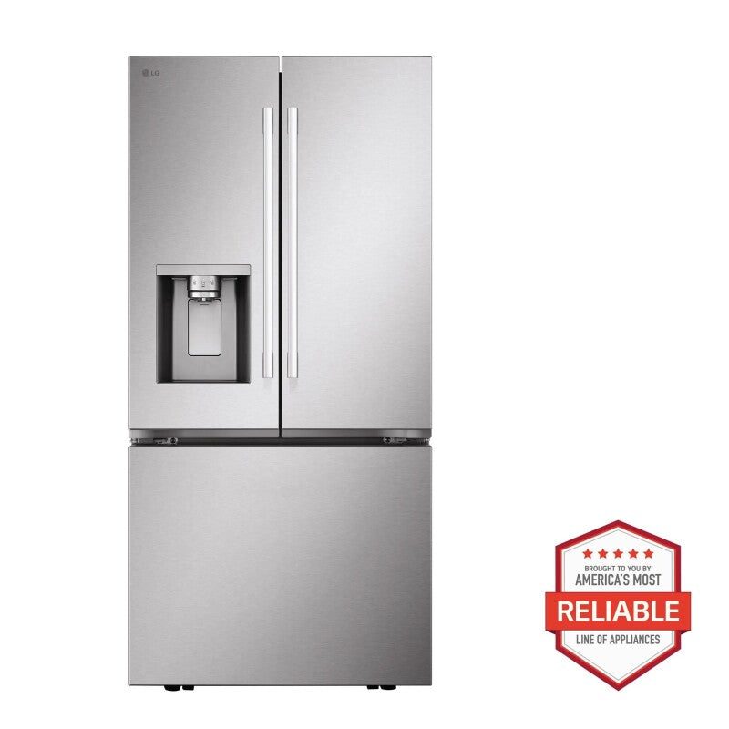 LG  25 Cu. Ft. Standard-depth Max™ 3-door French Door Refrigerator With External Ice And Water Dispenser - Print Proof Stainless Steel (LF25H6330S)