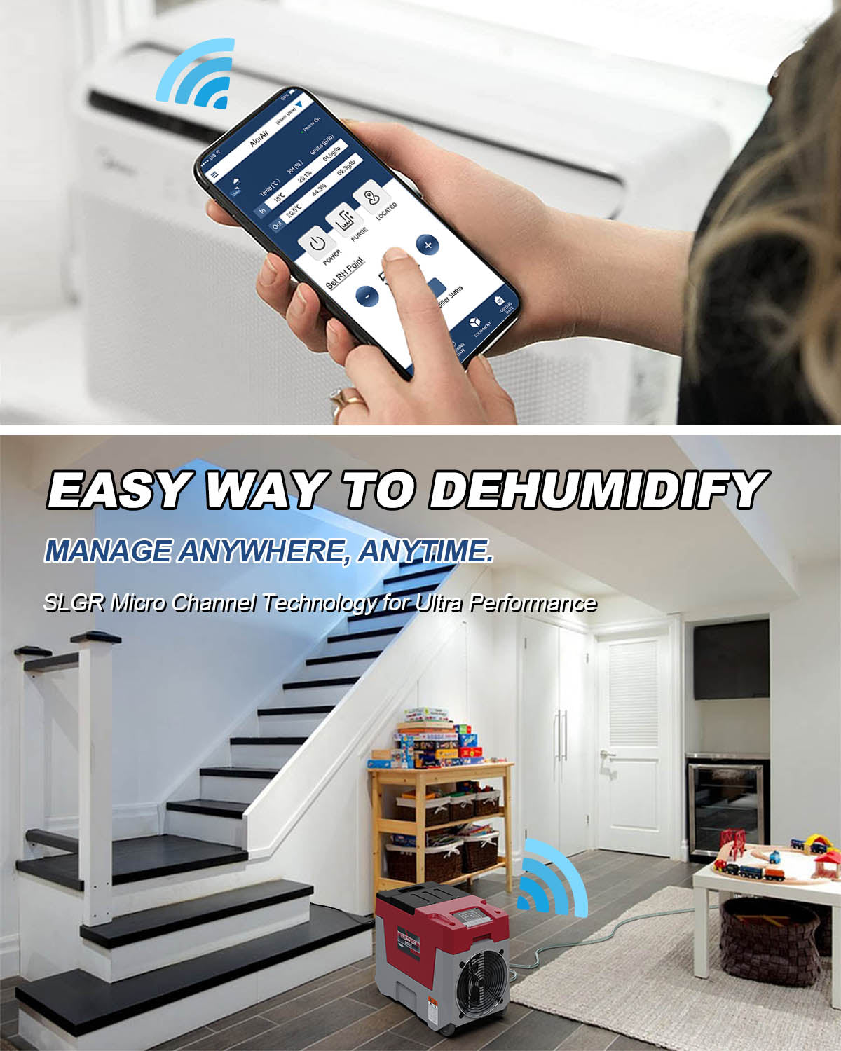 AlorAir LGR 850X Smart Wifi Basement/Garages Dehumidifier 85 Pints 180 PPD 2300 Sq. Ft. with Condensate Pump Red New
