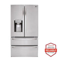 LG  28 Cu. Ft. 4-door French Door, Standard Depth, Ice & Water, Double Freezer, Stainless Steel - Stainless Steel (LMXS28626S)