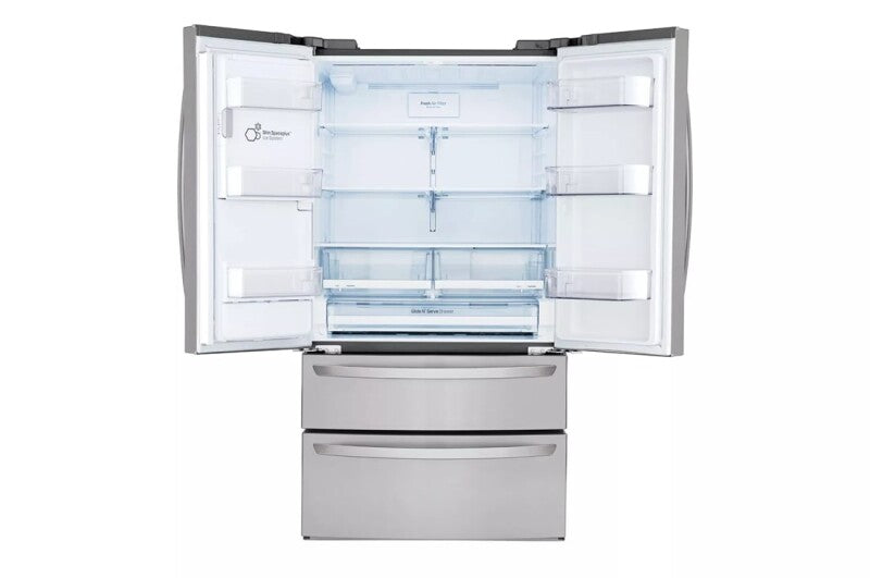 LG  28 Cu. Ft. 4-door French Door, Standard Depth, Ice & Water, Double Freezer, Stainless Steel - Stainless Steel (LMXS28626S)