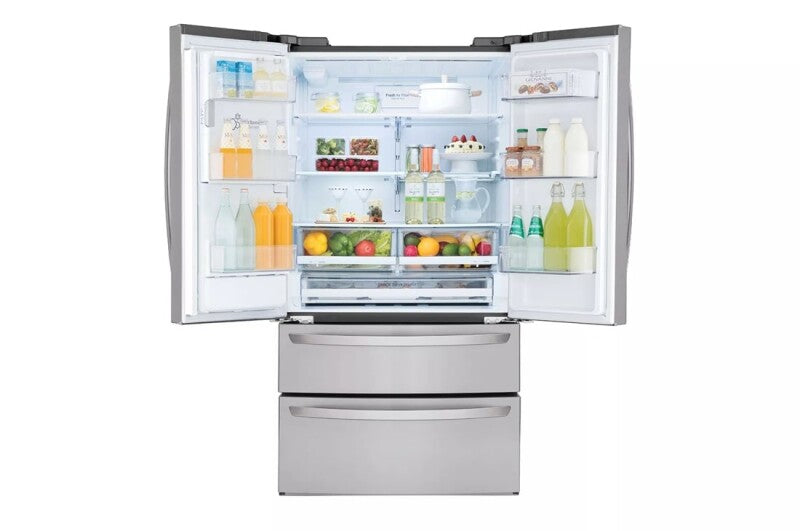 LG  28 Cu. Ft. 4-door French Door, Standard Depth, Ice & Water, Double Freezer, Stainless Steel - Stainless Steel (LMXS28626S)