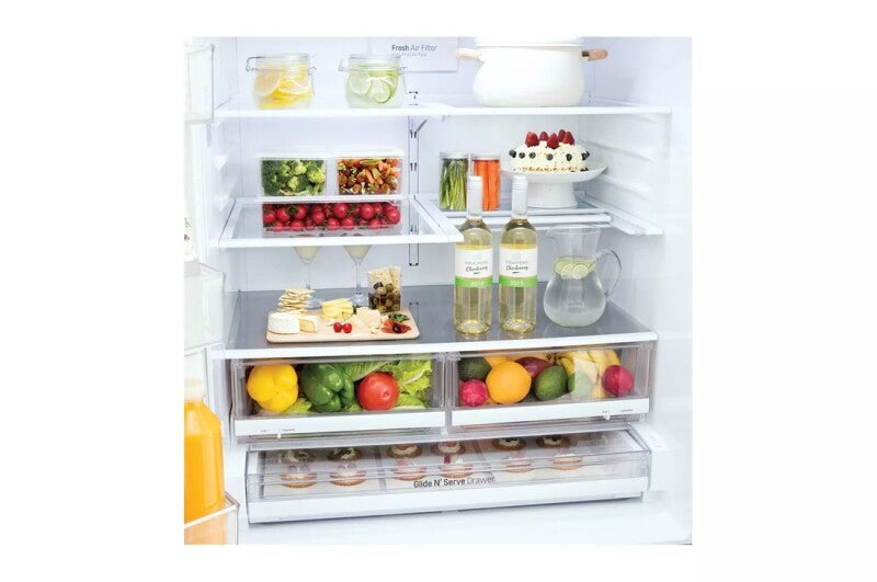 LG  28 Cu. Ft. 4-door French Door, Standard Depth, Ice & Water, Double Freezer, Stainless Steel - Stainless Steel (LMXS28626S)