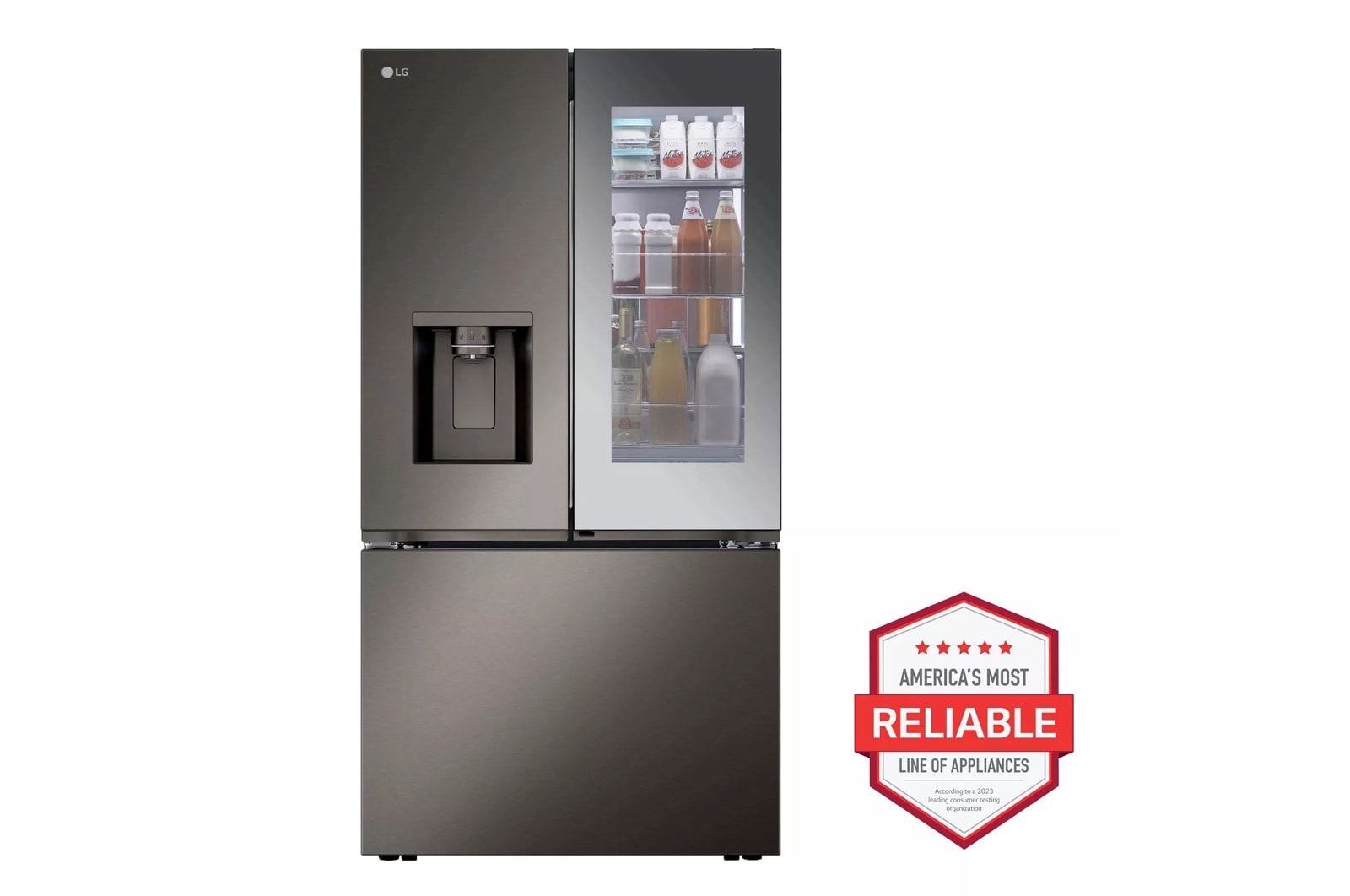 LG 31 cu. ft. Smart Standard-Depth MAX™ French Door Refrigerator with Four Types of Ice and Mirror InstaView®