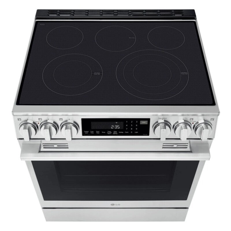 LG  6.3 Cu. Ft. Smart Electric Slide-in Range With Instaview®, Probake Convection®, And Air Fry - Print Proof Stainless Steel (LSEL6337XE)