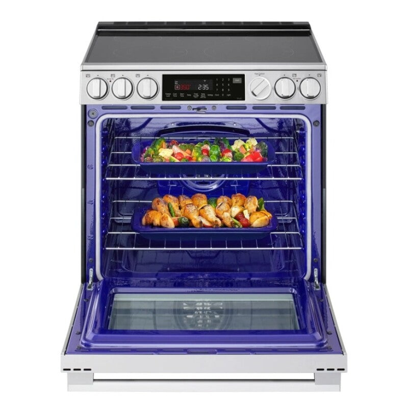 LG  6.3 Cu. Ft. Smart Electric Slide-in Range With Instaview®, Probake Convection®, And Air Fry - Print Proof Stainless Steel (LSEL6337XE)
