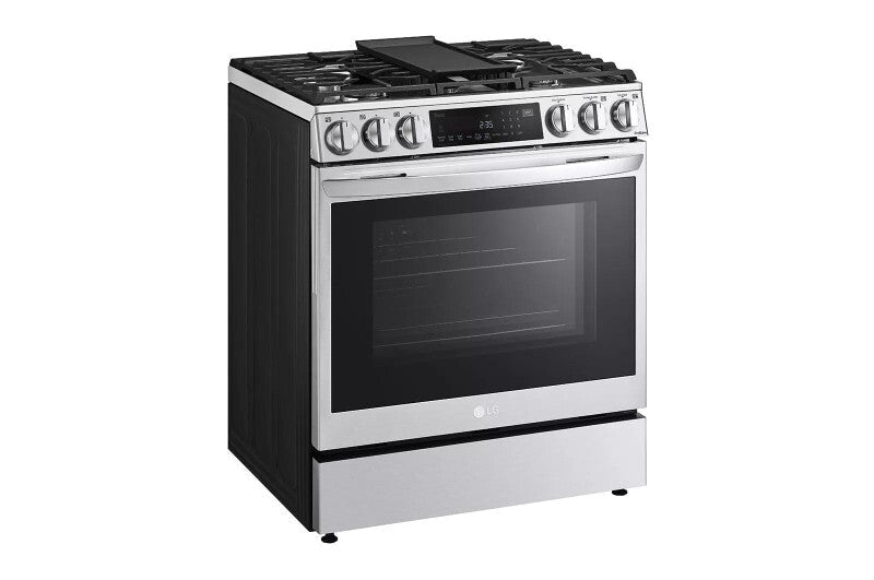 LG  6.3 Cu. Ft. Smart Wi-fi Enabled Probake Convection® Instaview® gas Slide-in Range With Air Fry - Print Proof Stainless Steel (LSGL6335F)