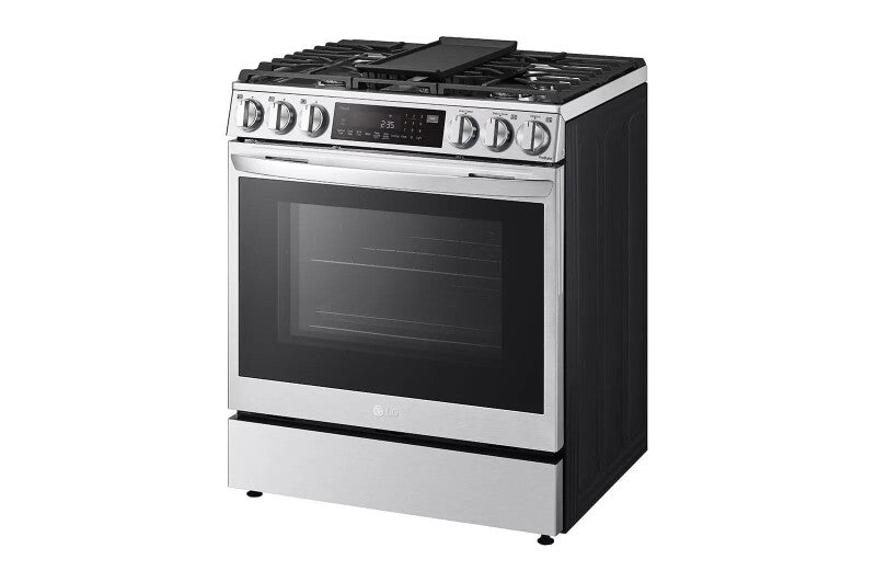 LG  6.3 Cu. Ft. Smart Wi-fi Enabled Probake Convection® Instaview® gas Slide-in Range With Air Fry - Print Proof Stainless Steel (LSGL6335F)