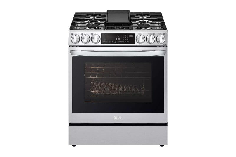 LG  6.3 Cu. Ft. Smart Wi-fi Enabled Probake Convection® Instaview® gas Slide-in Range With Air Fry - Print Proof Stainless Steel (LSGL6335F)