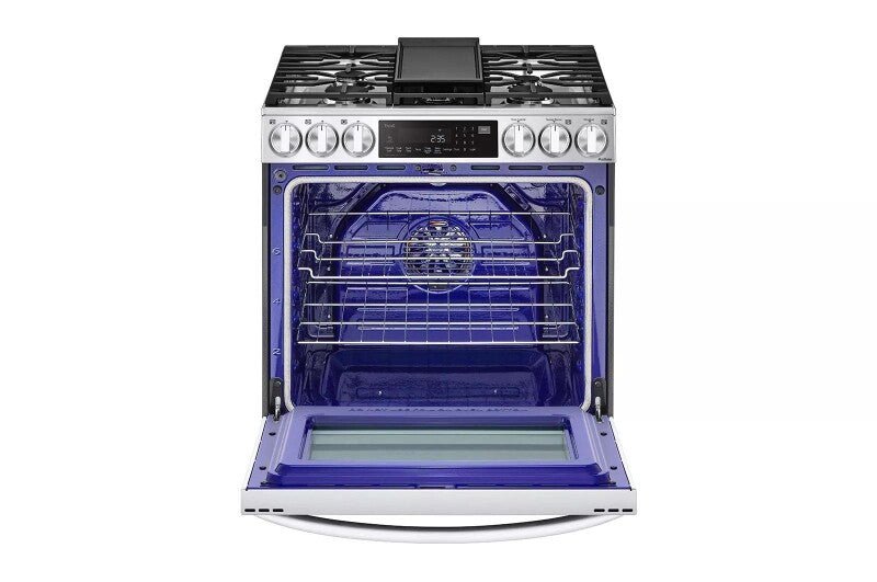 LG  6.3 Cu. Ft. Smart Wi-fi Enabled Probake Convection® Instaview® gas Slide-in Range With Air Fry - Print Proof Stainless Steel (LSGL6335F)