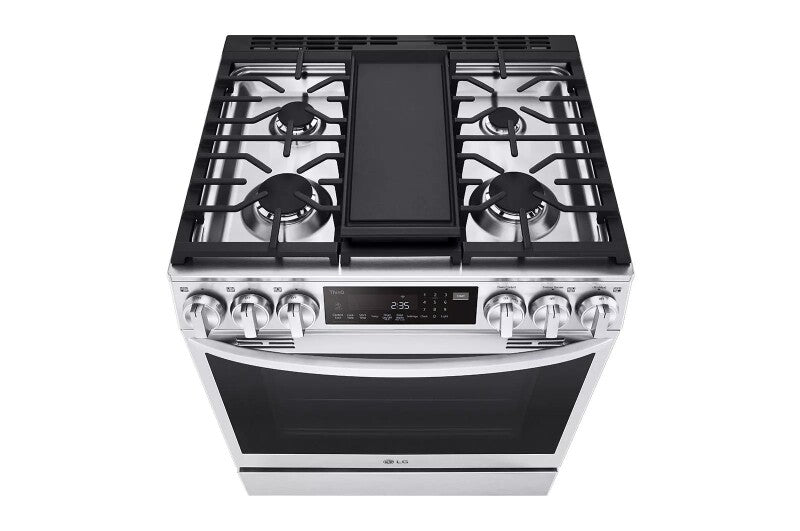 LG  6.3 Cu. Ft. Smart Wi-fi Enabled Probake Convection® Instaview® gas Slide-in Range With Air Fry - Print Proof Stainless Steel (LSGL6335F)
