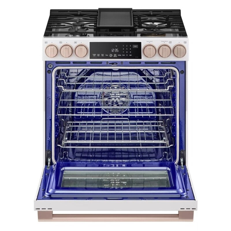 LG Studio  6.3 Cu. Ft. Instaview® Gas Slide-in Range With Probake Convection® And Air Fry - Essence White (LSGS6338N)