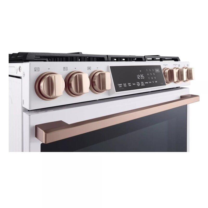 LG Studio  6.3 Cu. Ft. Instaview® Gas Slide-in Range With Probake Convection® And Air Fry - Essence White (LSGS6338N)