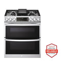 LG  6.9 Cu. Ft. Smart Gas Double Oven Slide-in Range With Instaview®, Probake® Convection, Air Fry, And Air Sous Vide - Print Proof Stainless Steel (LTGL6937F)