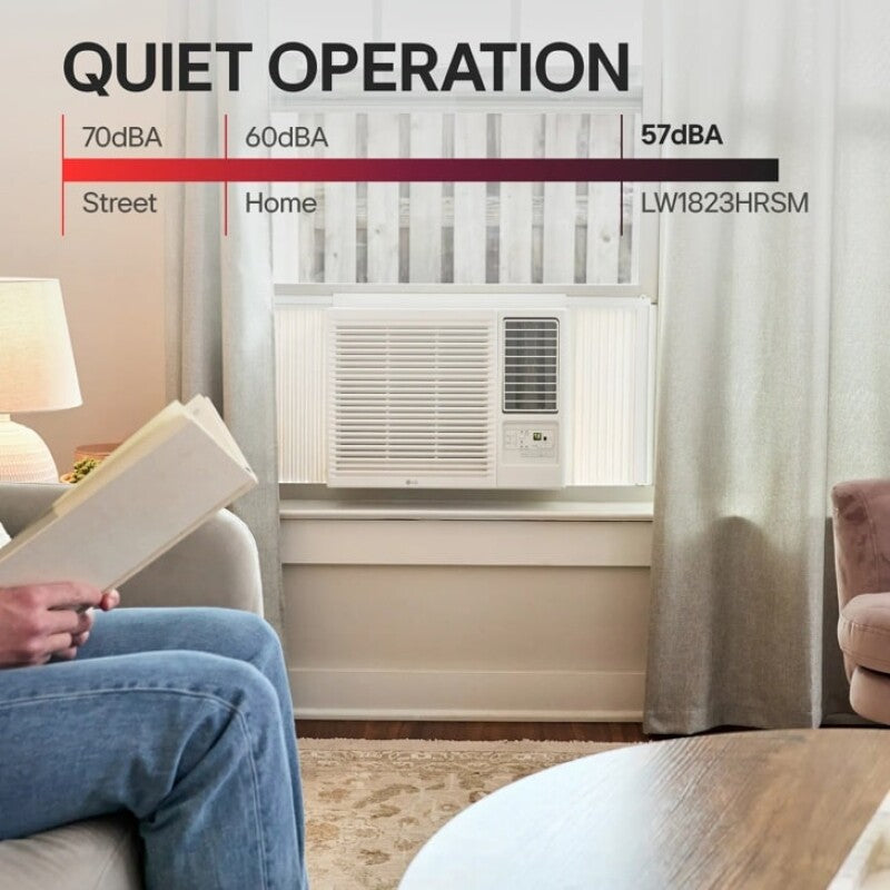 LG  18,000 Btu Smart Wi-fi Enabled Window Air Conditioner | Cools Up To 1,000 Sq. Ft. - White (LW1823HRSM)