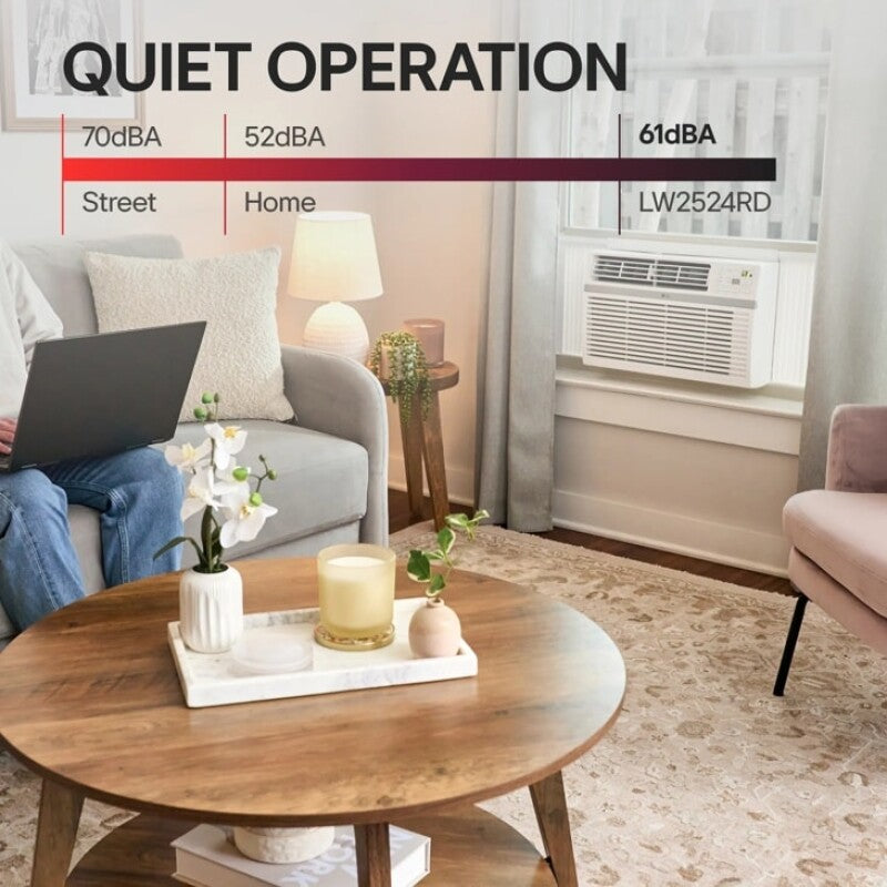 LG  24,500 Btu Window Air Conditioner | Cools Up To 1,560 Sq. Ft. - White (LW2524RD)