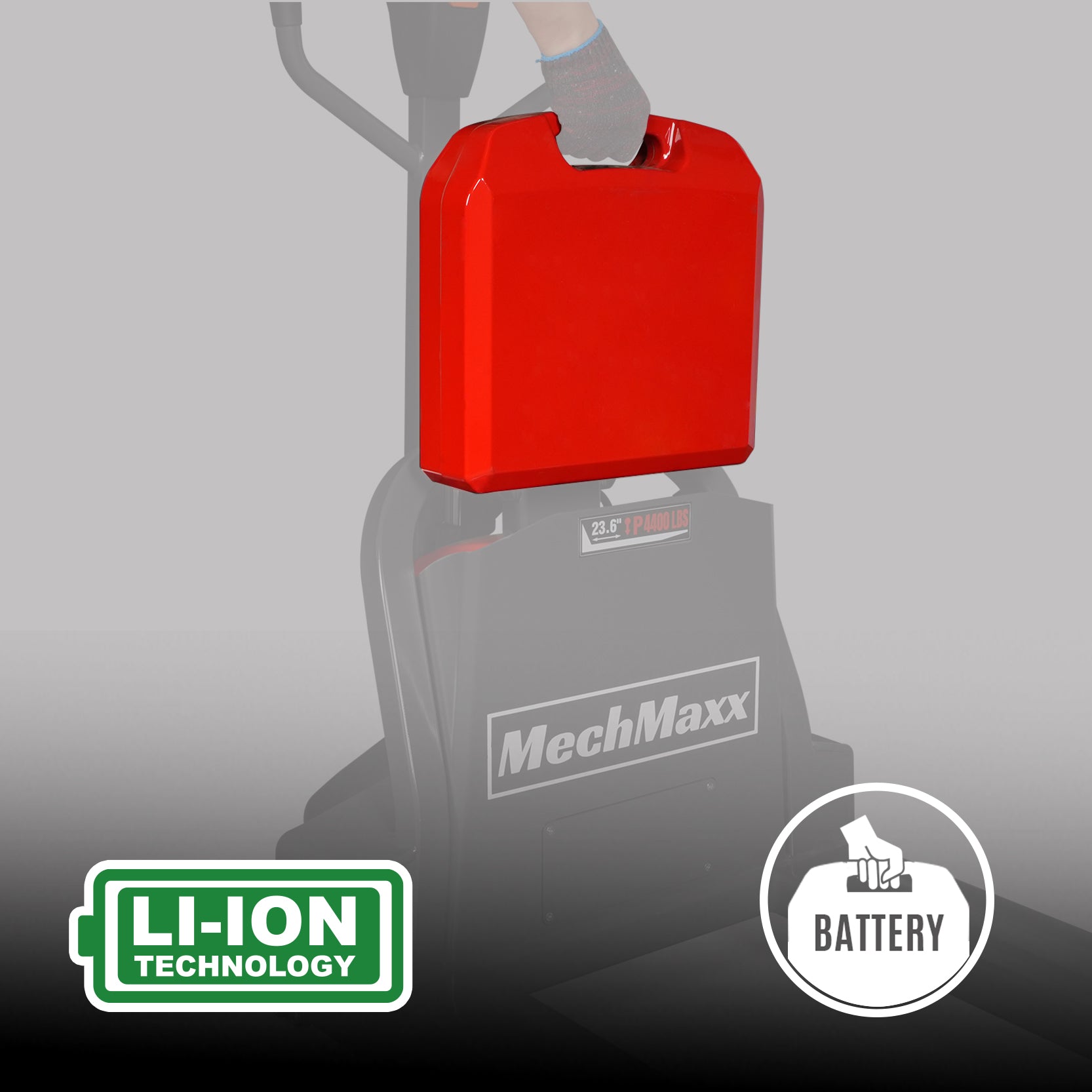 4400lbs Lithium-ion Electric Pallet Jack,  45"x27" Fork,  48V 30Ah Removable Battery,  Walkie Type Truck,  LPT44