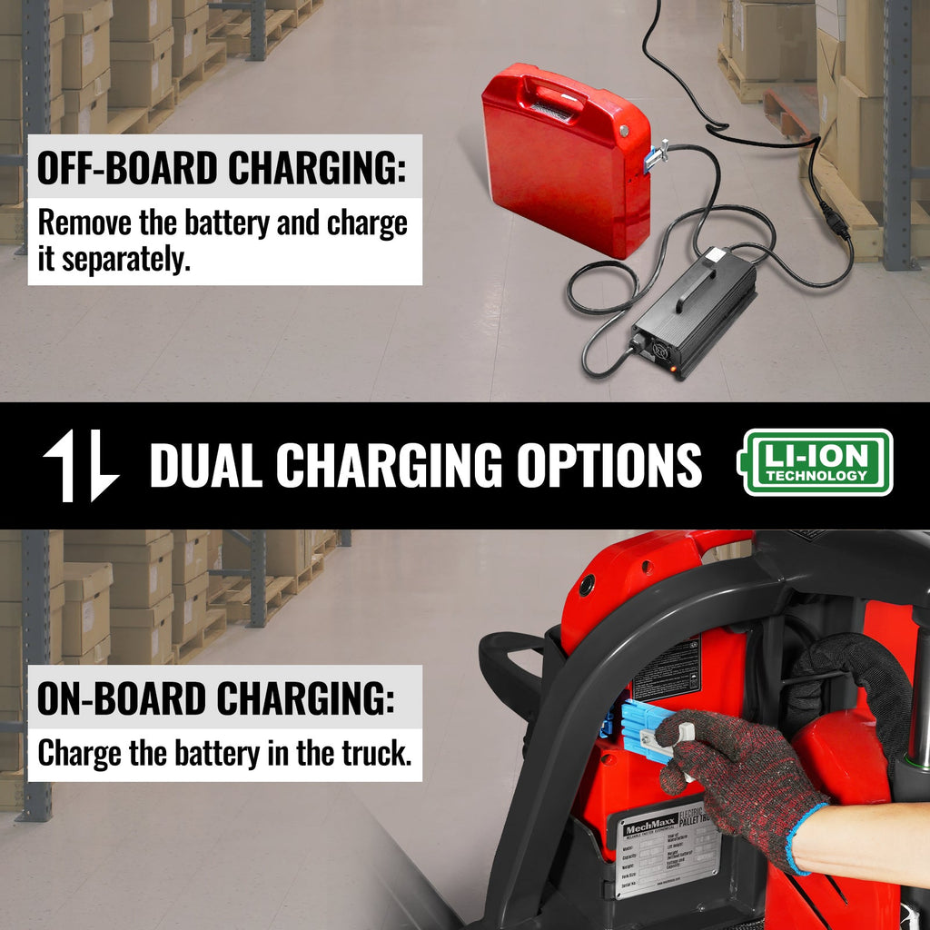 4400lbs Lithium-ion Electric Pallet Jack,  45"x27" Fork,  48V 30Ah Removable Battery,  Walkie Type Truck,  LPT44