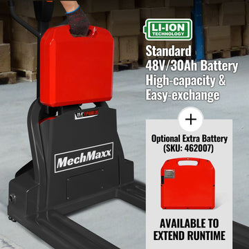 MechMaxx LPT44 Pallet Jack 4400 lbs Lithium-ion Electric 45x27" Fork 48V 30Ah Removable Battery Walkie Type New