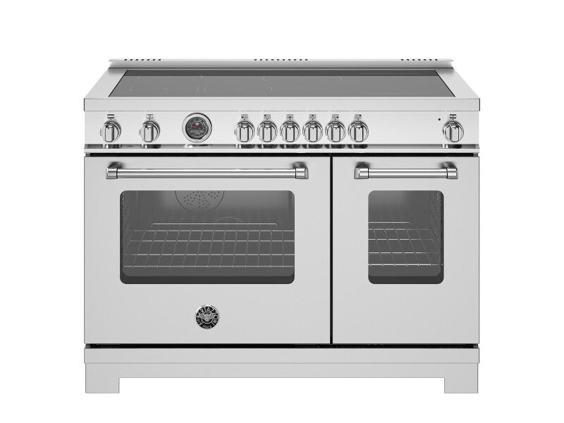 BERTAZZONI  48 inch Induction Range, 6 Heating Zones and Cast Iron Griddle, Electric Self-Clean Oven - Stainless Steel (MAS486IGFEPXT)