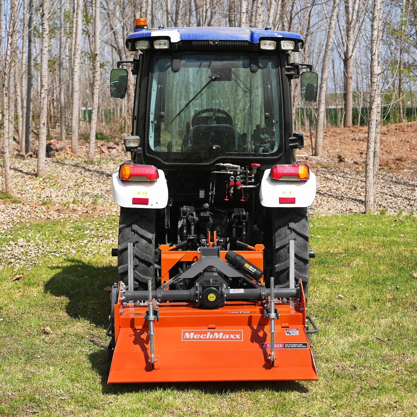 MechMaxx MRT48 Rotary Tiller 48" 3 Point Hitch Cat. 1 & 2 Gear Drive PTO Shaft Included Slip Clutch 25-50 HP New