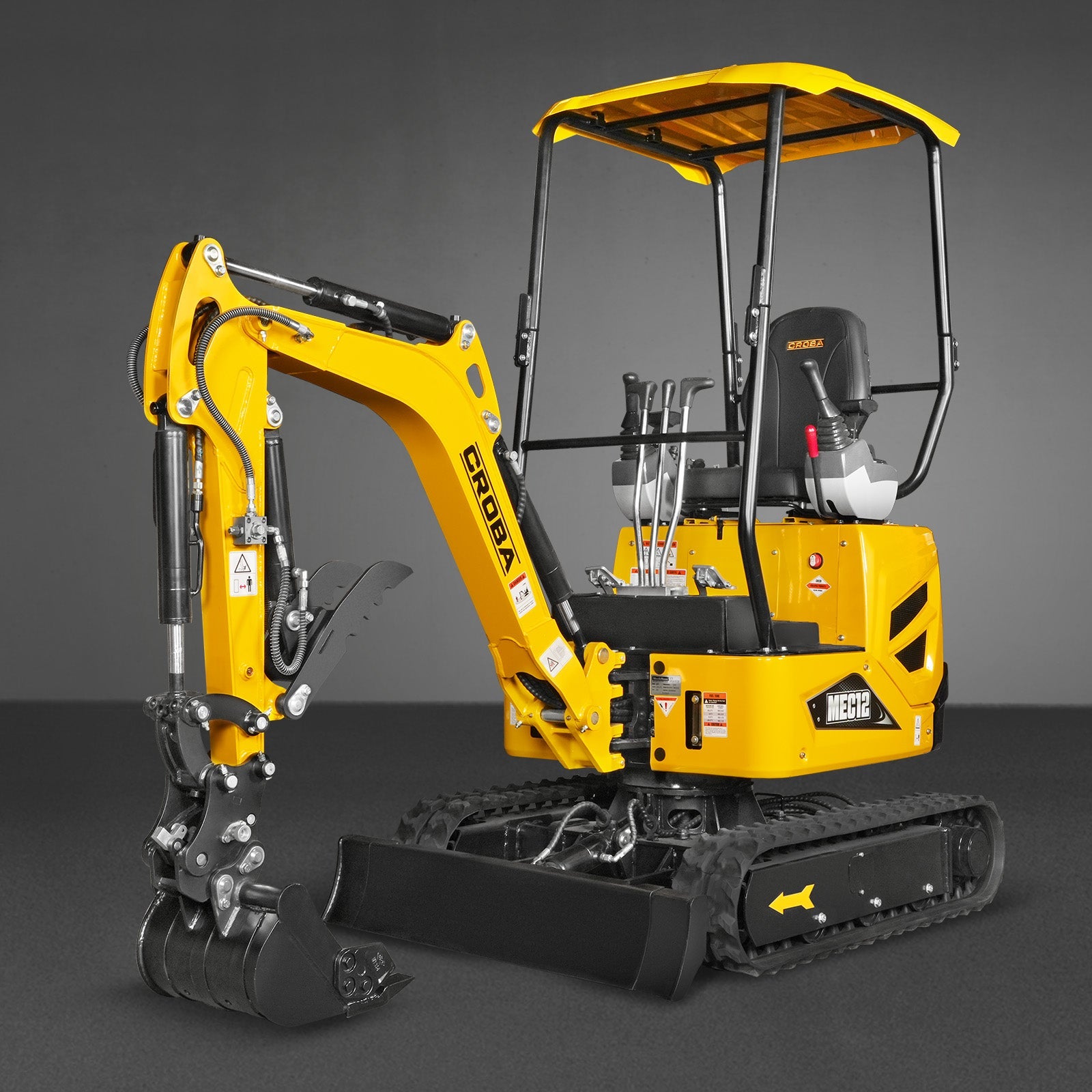 Mini Compact Excavator Kubota D722 Engine,  65.7" Max. Digging Depth, 1.2Ton, 2700 LBS Operating Weight,  MEC12