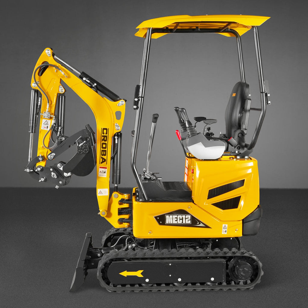 Mini Compact Excavator Kubota D722 Engine,  65.7" Max. Digging Depth, 1.2Ton, 2700 LBS Operating Weight,  MEC12