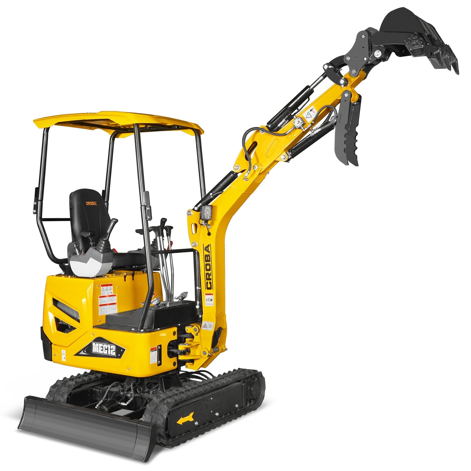 Mini Compact Excavator Kubota D722 Engine,  65.7" Max. Digging Depth, 1.2Ton, 2700 LBS Operating Weight,  MEC12