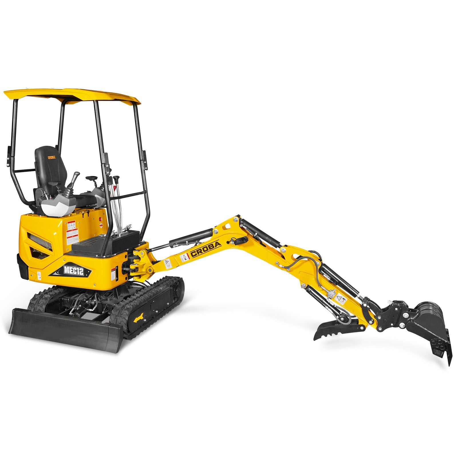 Mini Compact Excavator Kubota D722 Engine,  65.7" Max. Digging Depth, 1.2 Ton, 2700 LBS Operating Weight,  MEC12