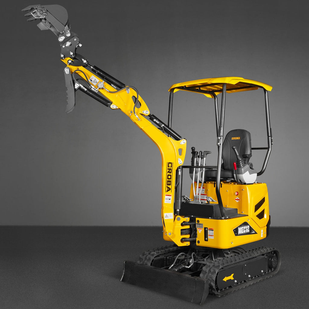 Mini Compact Excavator Kubota D722 Engine,  65.7" Max. Digging Depth, 1.2Ton, 2700 LBS Operating Weight,  MEC12