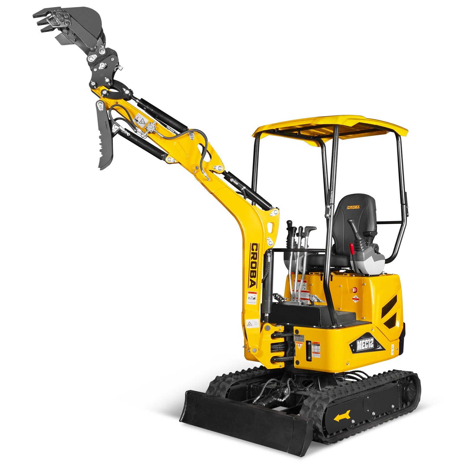 Mini Compact Excavator Kubota D722 Engine,  65.7" Max. Digging Depth, 1.2Ton, 2700 LBS Operating Weight,  MEC12