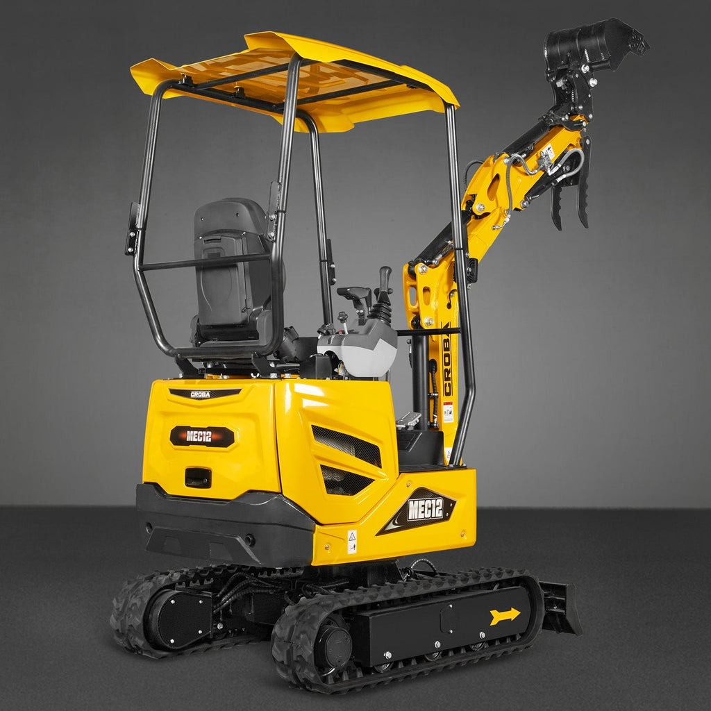 Mini Compact Excavator Kubota D722 Engine,  65.7" Max. Digging Depth, 1.2 Ton, 2700 LBS Operating Weight,  MEC12