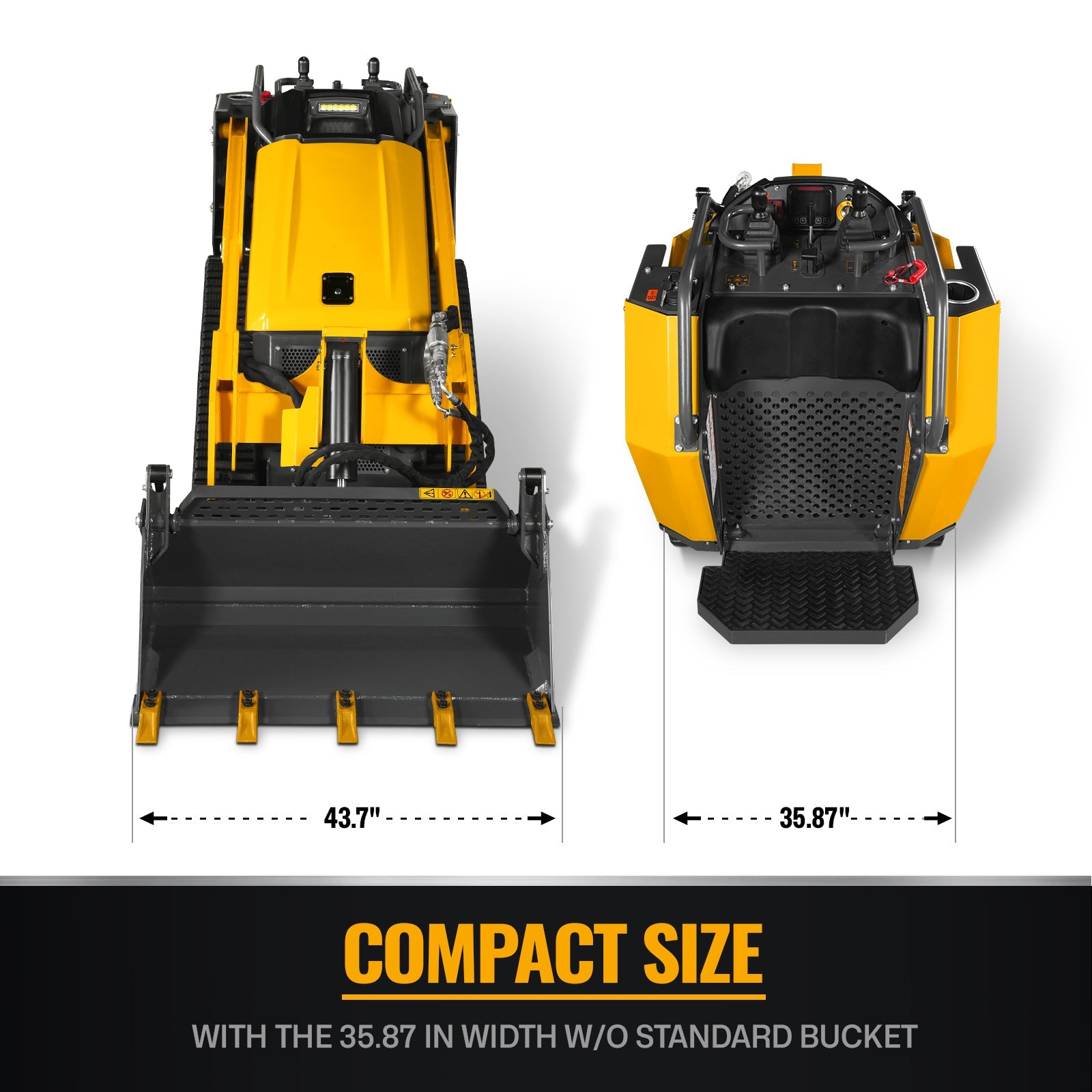 Mini Skid Steer Stand On Compact Track Loader ( 4 in 1 bucket included ) with 25HP KUBOTA D1105 Diesel Engine,  Common Industry Interface (CII),  CROBA  STL1000