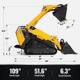 Mini Skid Steer Stand On Compact Track Loader ( 4 in 1 bucket included ) with 25HP KUBOTA D1105 Diesel Engine,  Common Industry Interface (CII),  CROBA  STL1000
